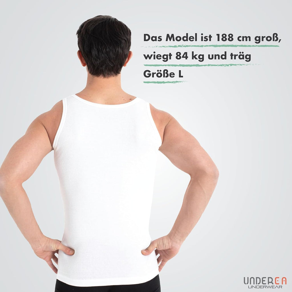 Herren Feinripp Unterhemd 100% Baumwolle Tank Top Groesse S-5XL 3er/5er Pack