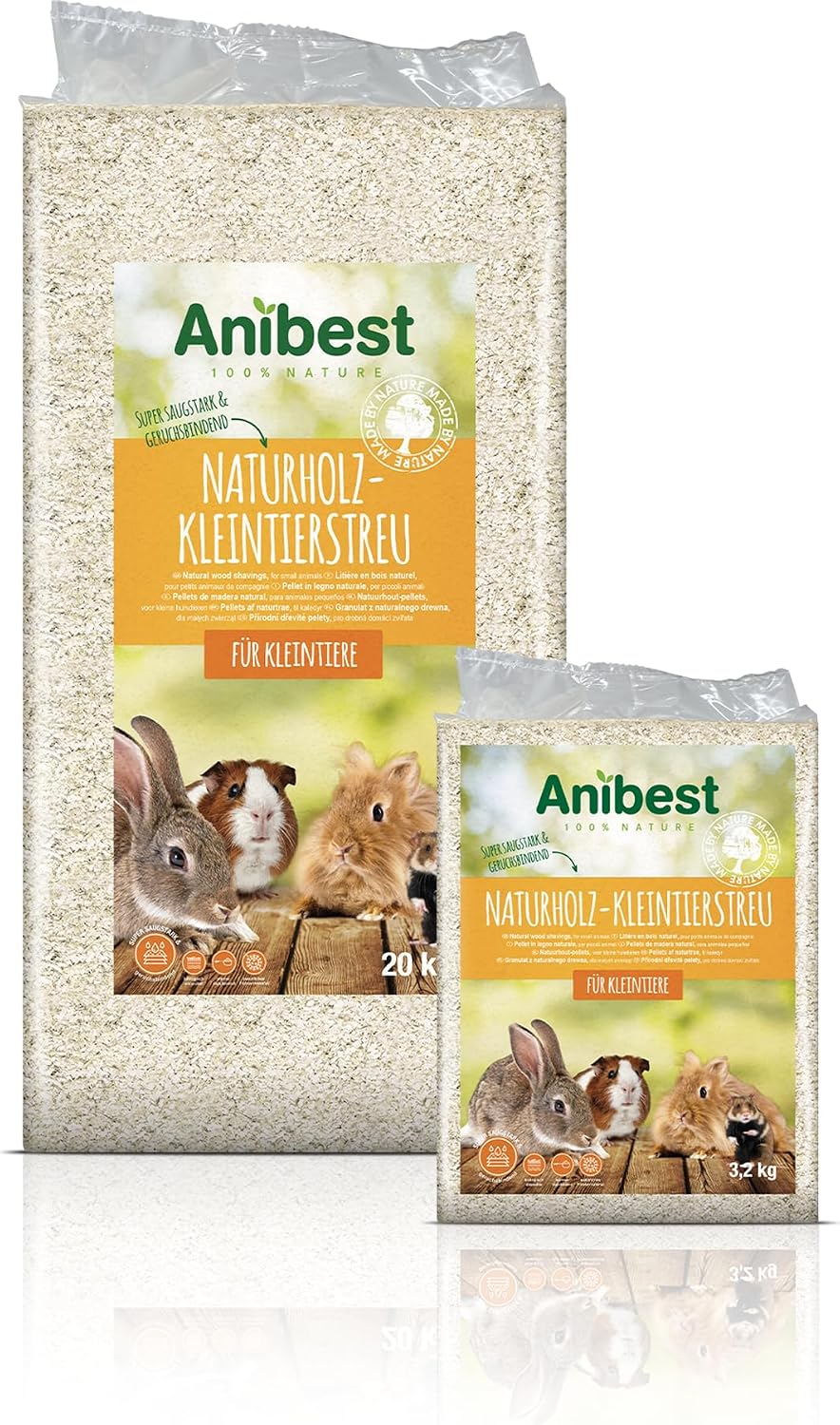 Kleintierstreu 3,2 kg | 60 L Einstreu für Hamster Kaninchen Meerschweinchen