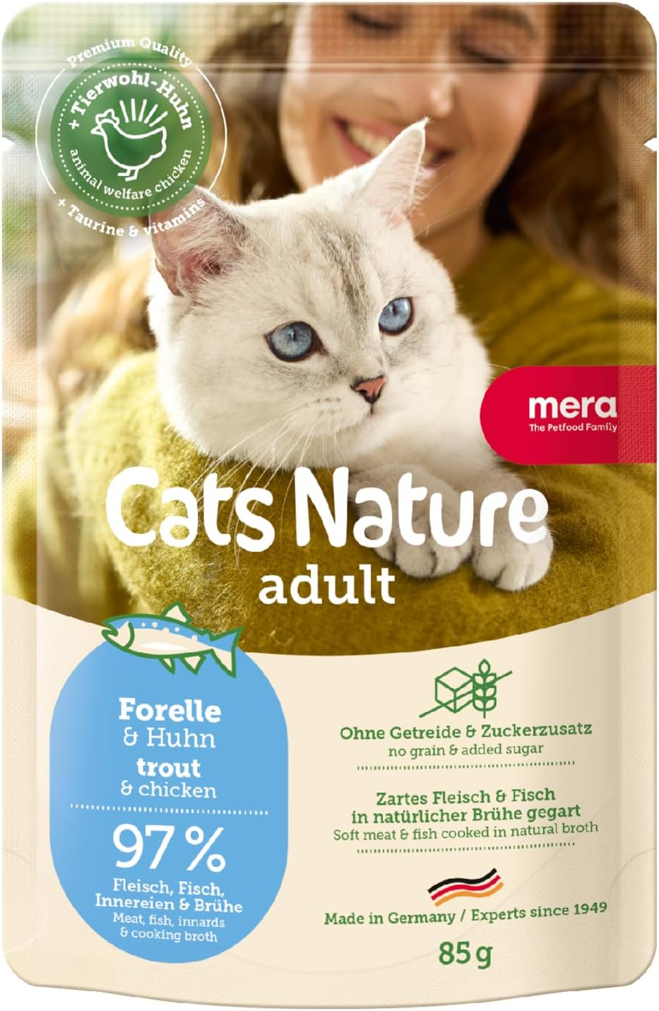 MERA Cats Nature Adult Nassfutter 12x85g verschiedene Sorten