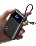 INIU 45W Power Bank 20000 mAh mit integriertem USB‑C Kabel Schnellladen