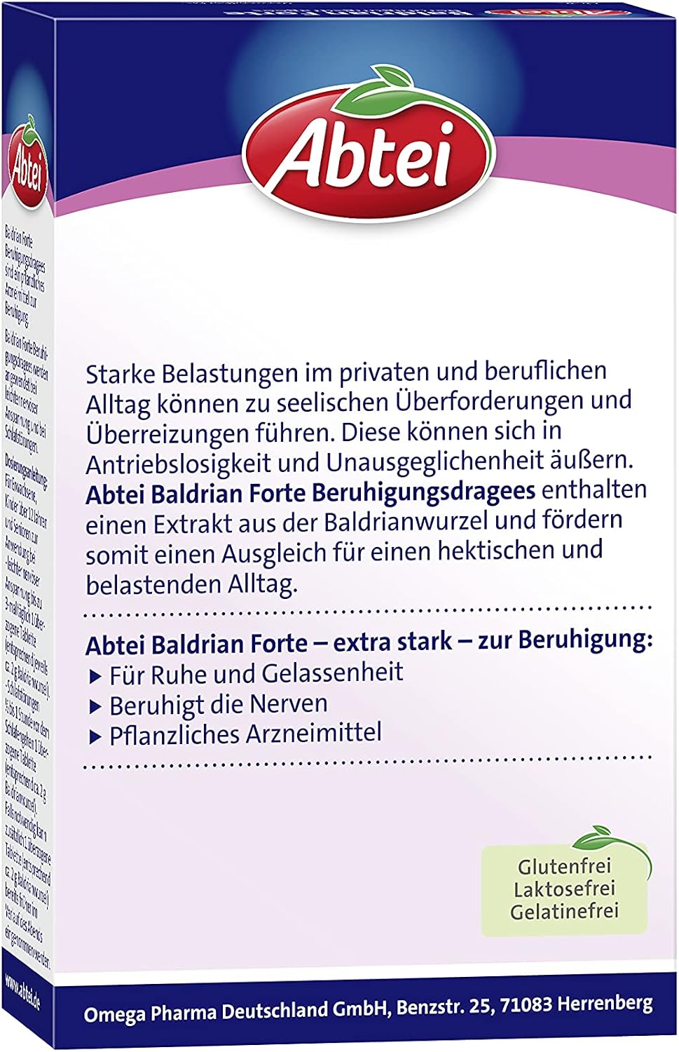 Abtei Baldrian Forte 30 Dragees pflanzlich hochdosiert