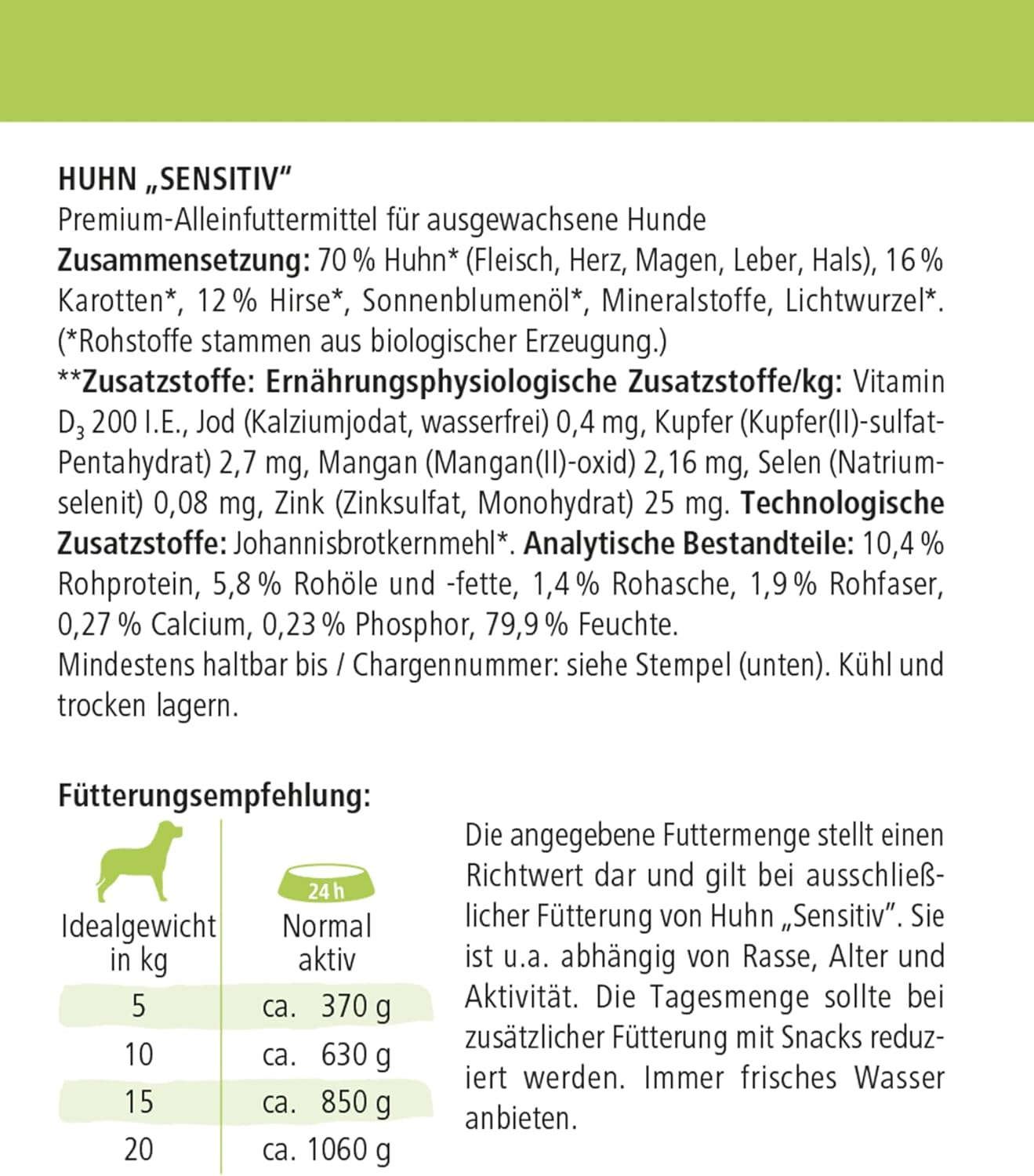 defu Bio Hundefutter Sensitiv Huhn Nassfutter Menues 12x410g verschiede