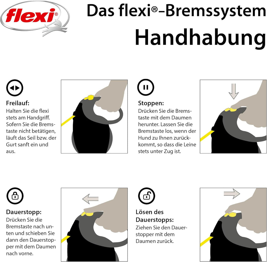 flexi Giant L 8 m Gurt Hundeleine bis 50 kg schwarz/neon-gelb 15.2x20.8 cm