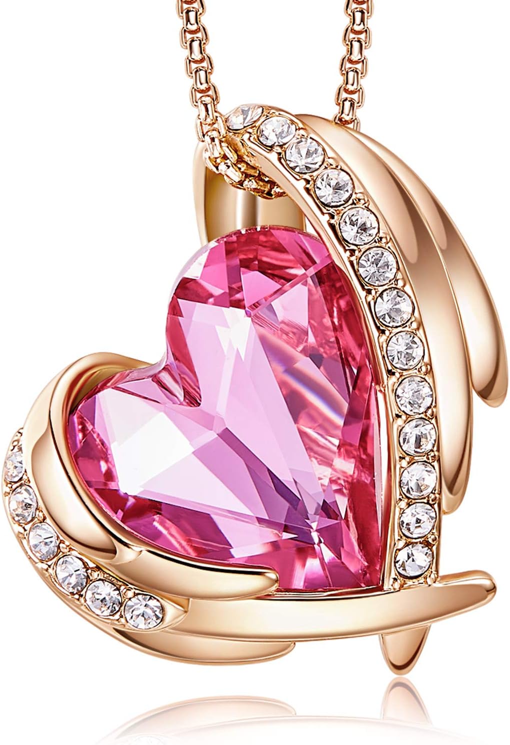 CDE Damen Halskette Roségold Herz Anhaenger Schmuck Geschenk