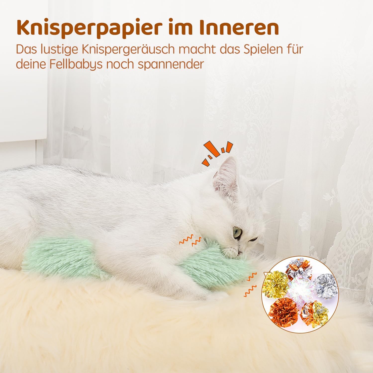 Katzenkissen Katzenspielzeug mit Katzenminze Interaktiv 3er Set