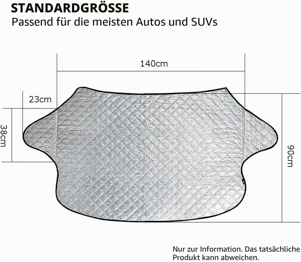 BEEWAY Frontscheiben-Schutz 140x90 cm - dicke Windschutzscheibenabdeckung gegen