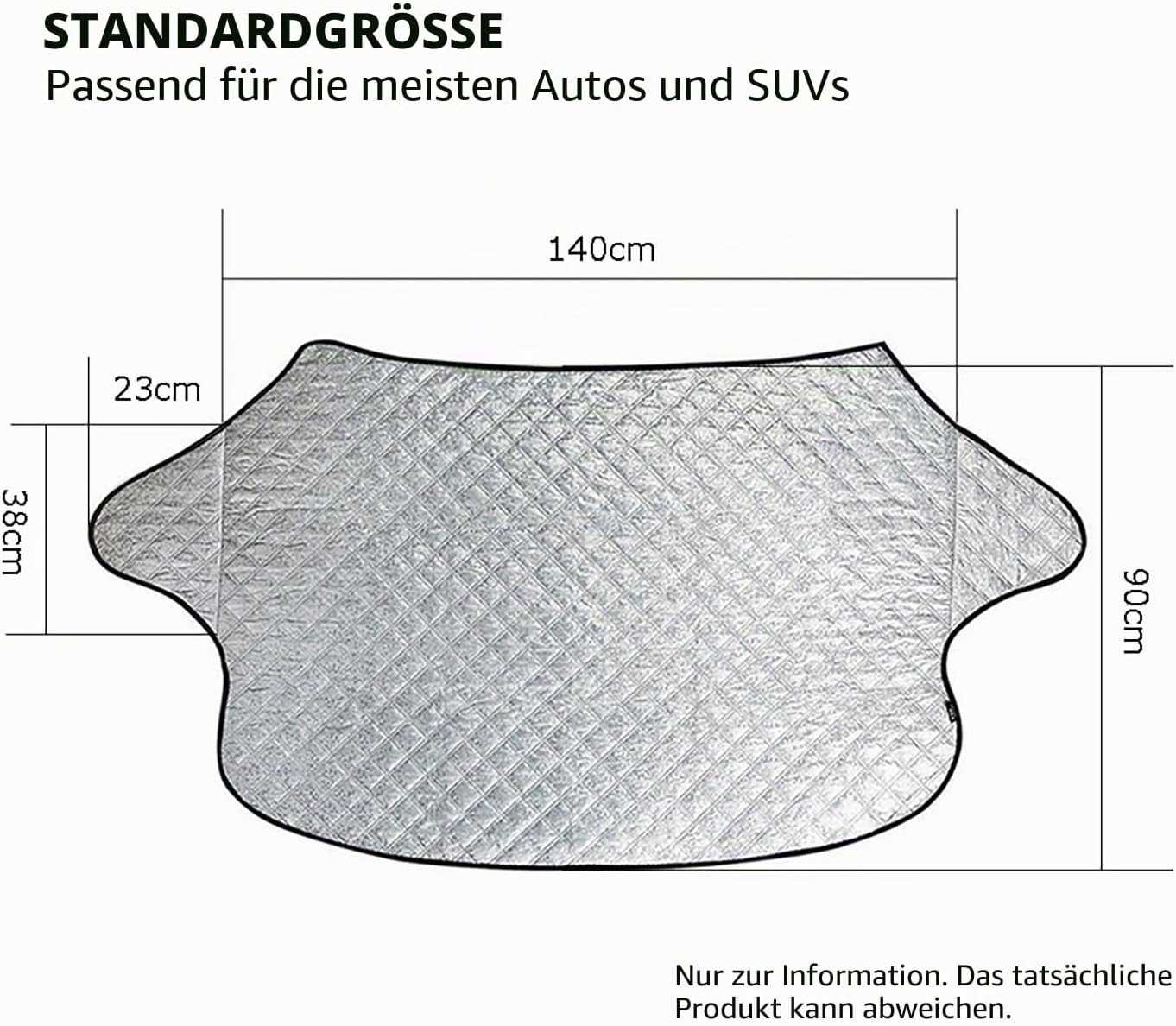 BEEWAY Frontscheiben-Schutz 140x90 cm - dicke Windschutzscheibenabdeckung gegen