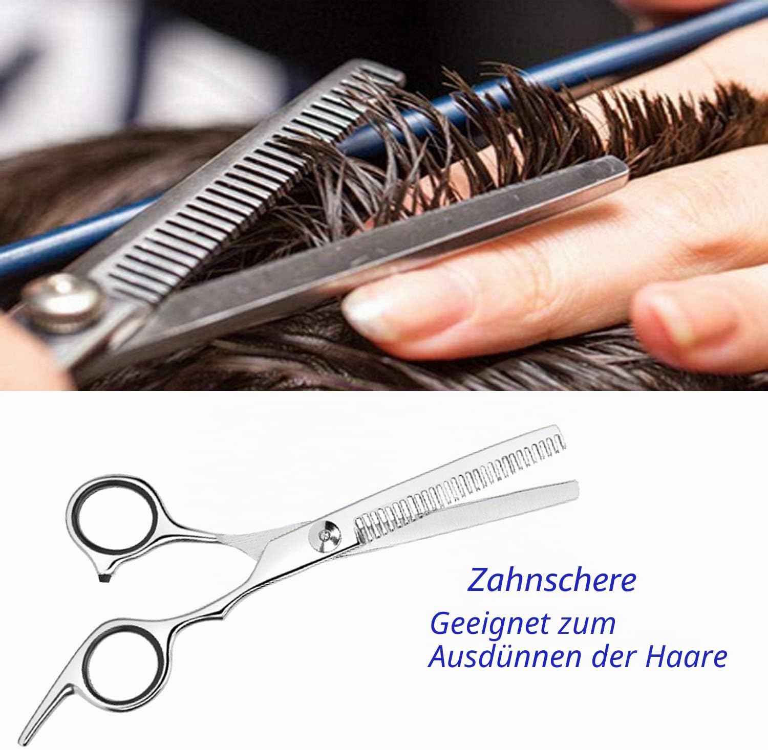 Effilierschere 6,7 Zoll Edelstahl Profi Haarschere fuer Salon und Zuhause