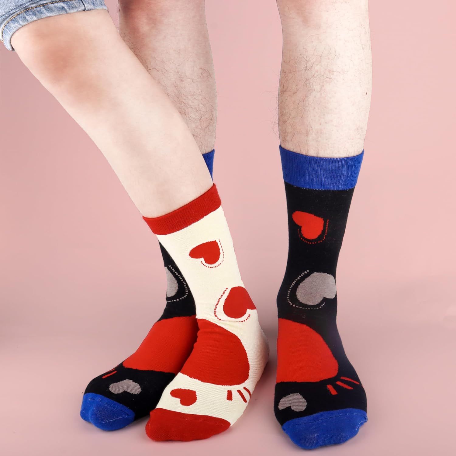 Herz Socken 2 Paar fuer Paare Geschenk Jahrestag Valentinstag Gr. Einheitsgroesse