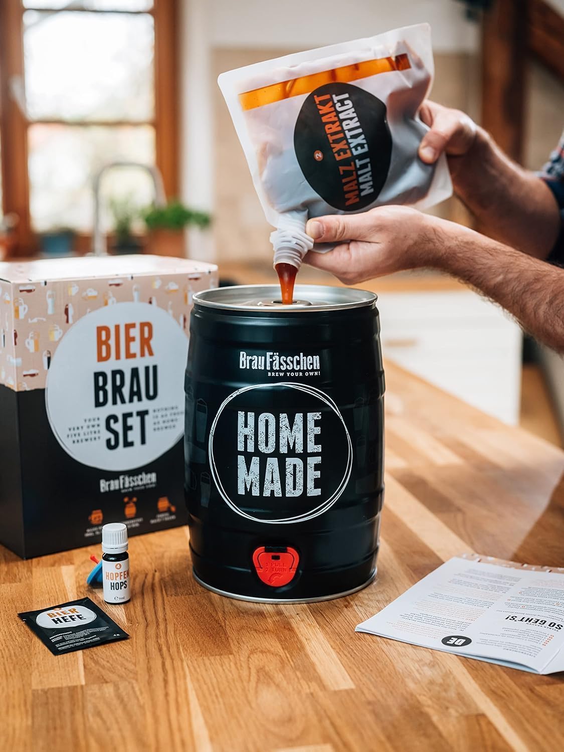 Braufaesschen Bierbrauset Pils 5 L Fass zum Selberbrauen Geschenk fuer Maenner