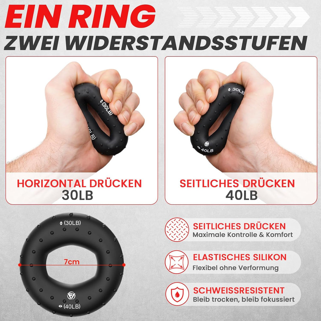 FUNFLEX Handtrainer Set 5-teilig Fingertrainer Griffkraft Unterarmtraining