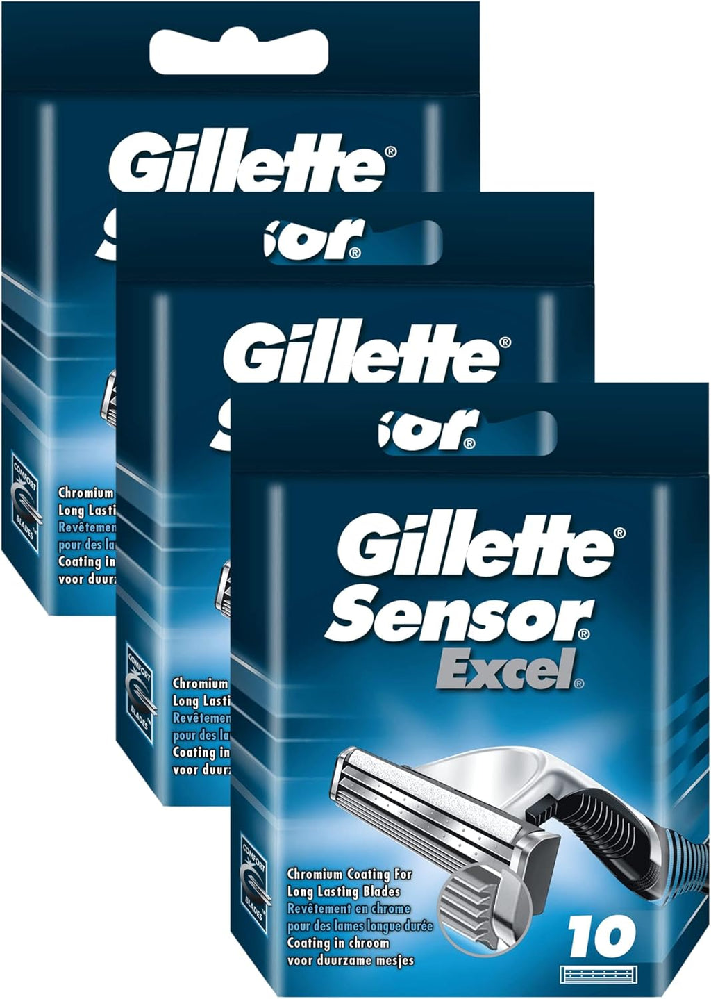 Gillette Sensor Excel Rasierklingen Herren 10 Stueck Ersatzklingen