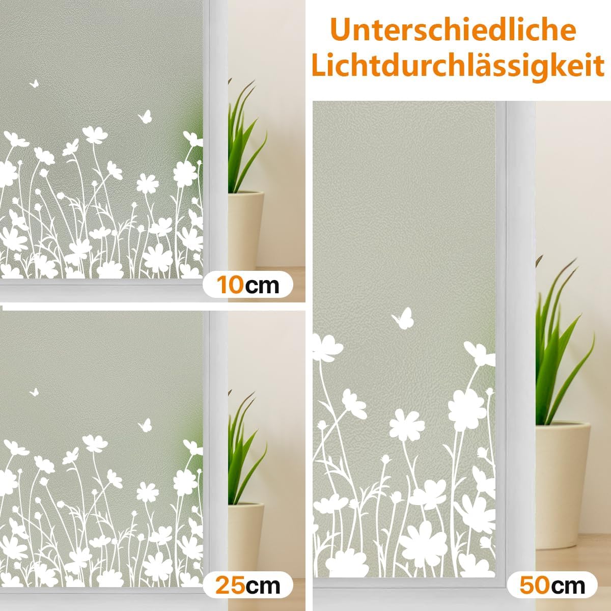 Spiegelfolie Sichtschutz Fensterfolie 44,5x200cm selbsthaftend UV- und Hitzeschu