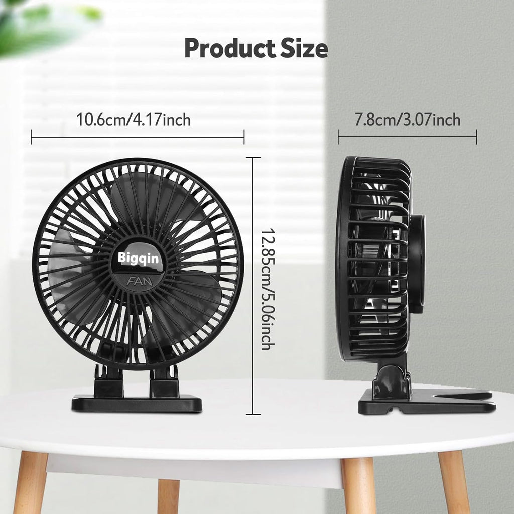 Mini USB Tischventilator 3 Geschwindigkeiten tragbarer Luefter schwarz