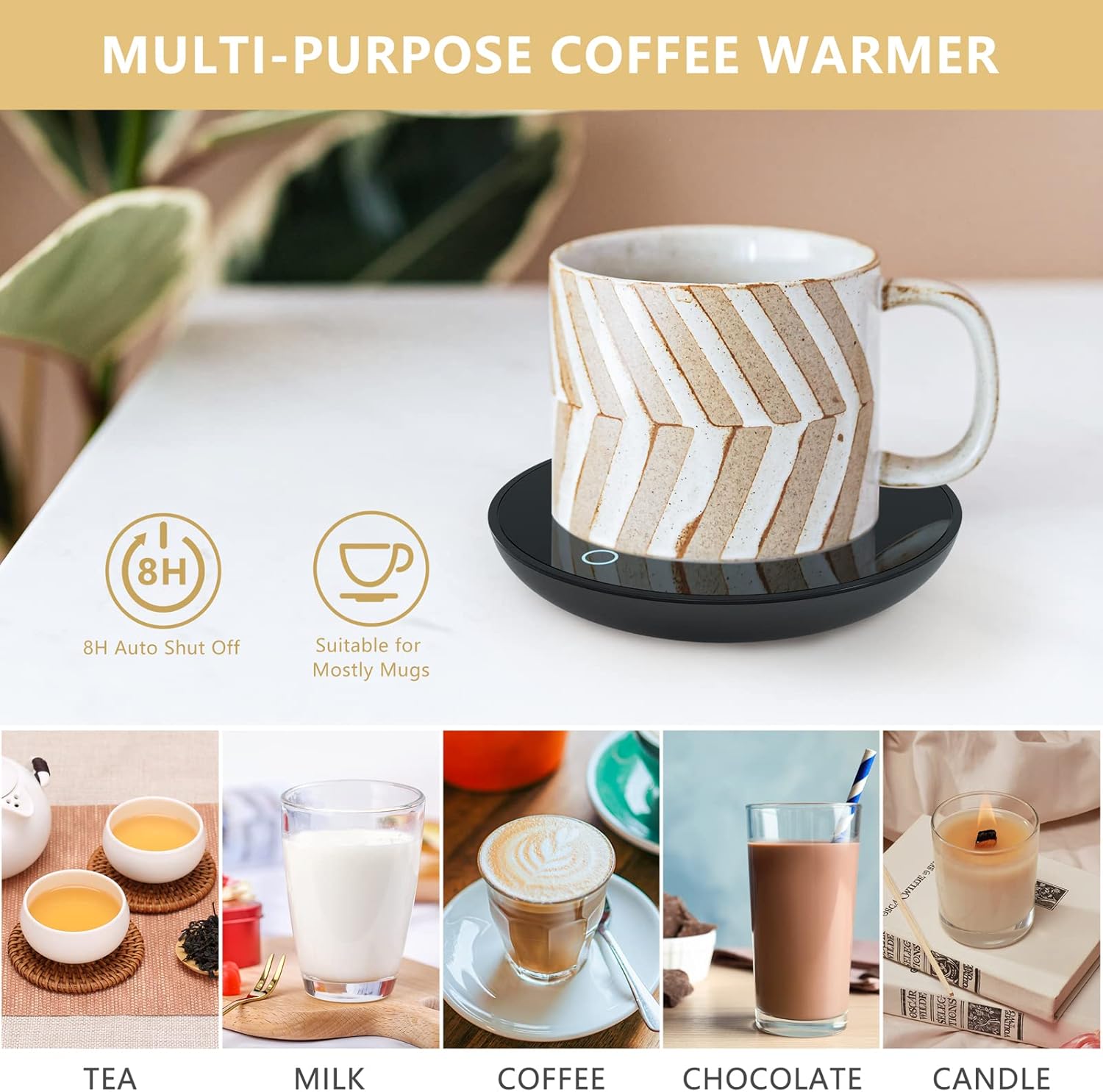 Elektrischer Tassenwaermer Kaffeewaermer mit 2 Temperaturen fuer Tee & Milch