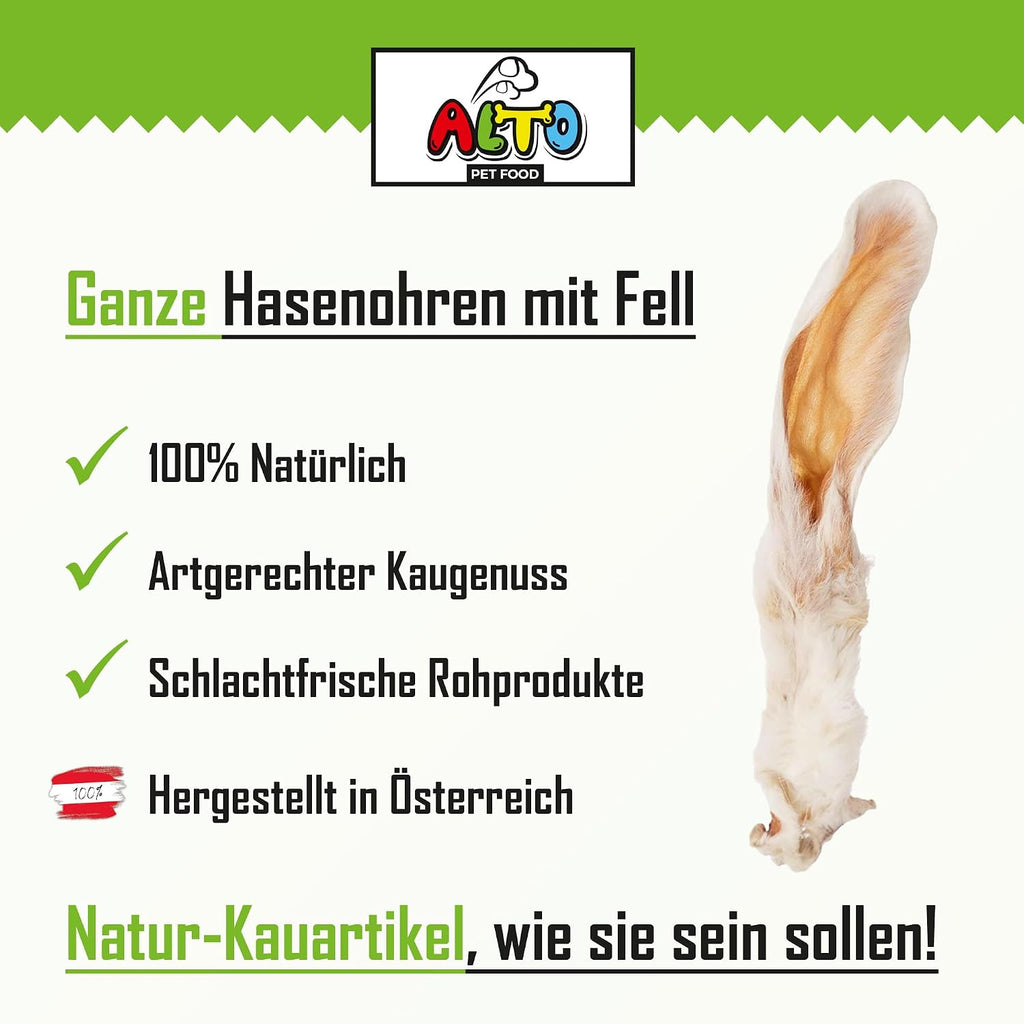 ALTO Hasenohren mit Fell ganze Kaninchenohren Hundesnack Österreich