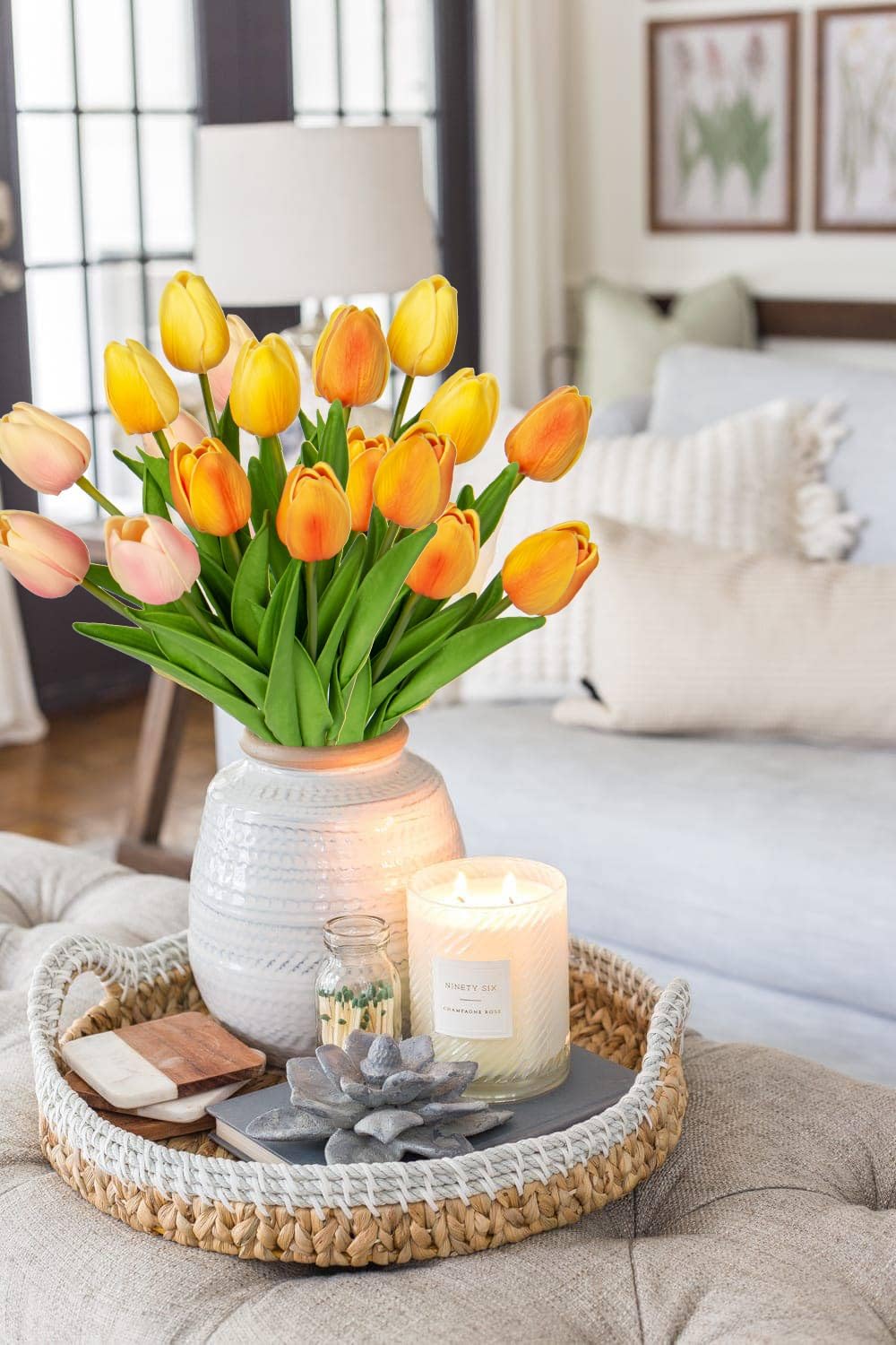 Kuenstliche Tulpen Real Touch 24 Stueck Rosa Deko Kunstblumen