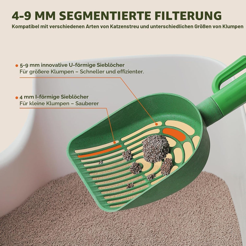 Katzenstreuschaufel mit Behälter Kaktusform Kunststoff Grün 1 Stück