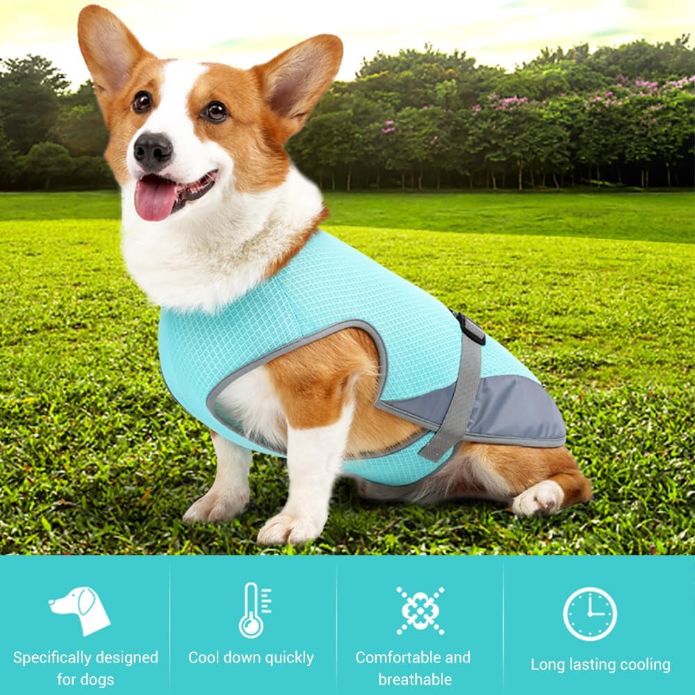 Hunde Kuehlweste S-XL mit verstellbarer Schnalle fuer Jagd Training Camping