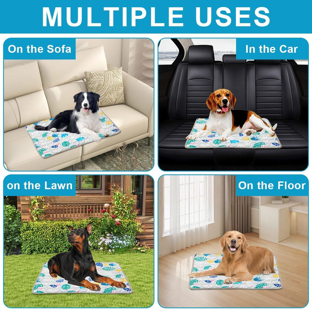 Selbstkuehlende Kuehlmatte fuer Hund & Katze 100x70 cm Grau - Outdoor/Auto/Innen