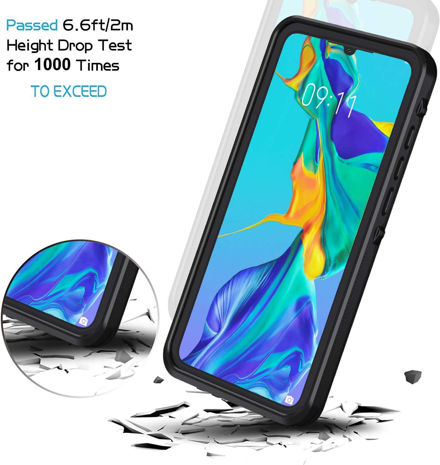 Lanhiem Wasserdichte IPX8 Handytasche bis 15m fuer iPhone Samsung Huawei Xiaomi R