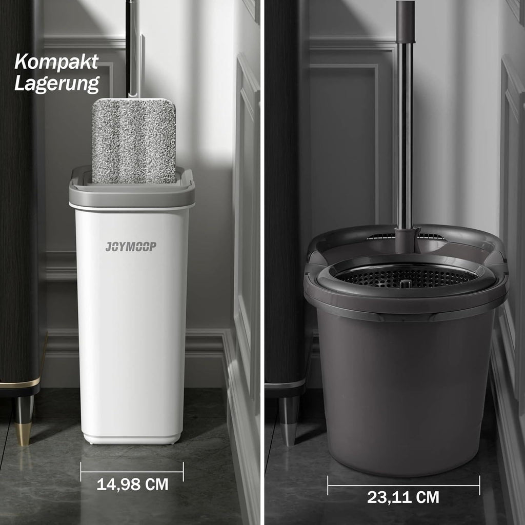 JOYMOOP Wischmopp Set mit Eimer Mikrofaser Bodenwischer