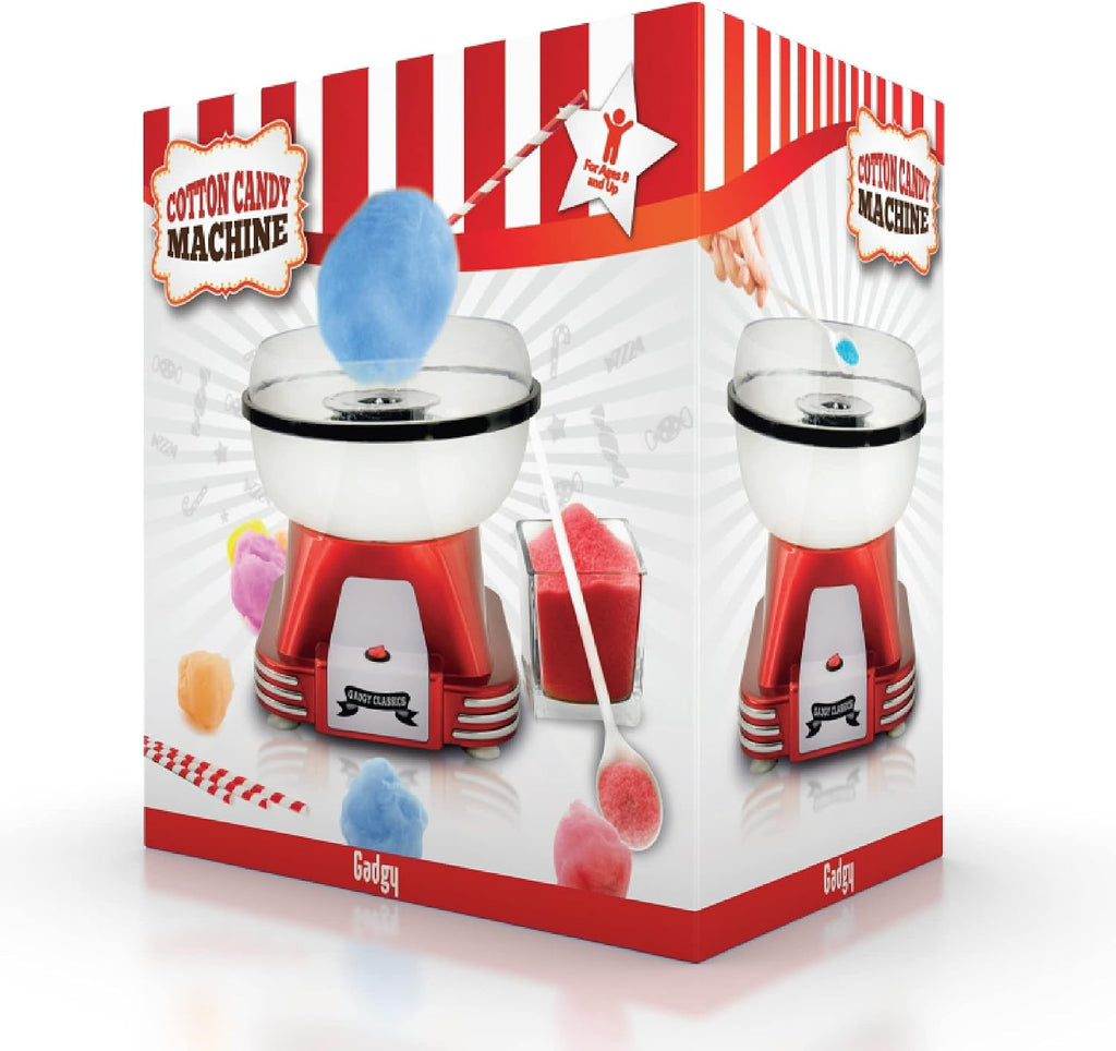 Gadgy Zuckerwattemaschine 500W Retro 22 cm Rot/Weiss fuer Zucker & Bonbons