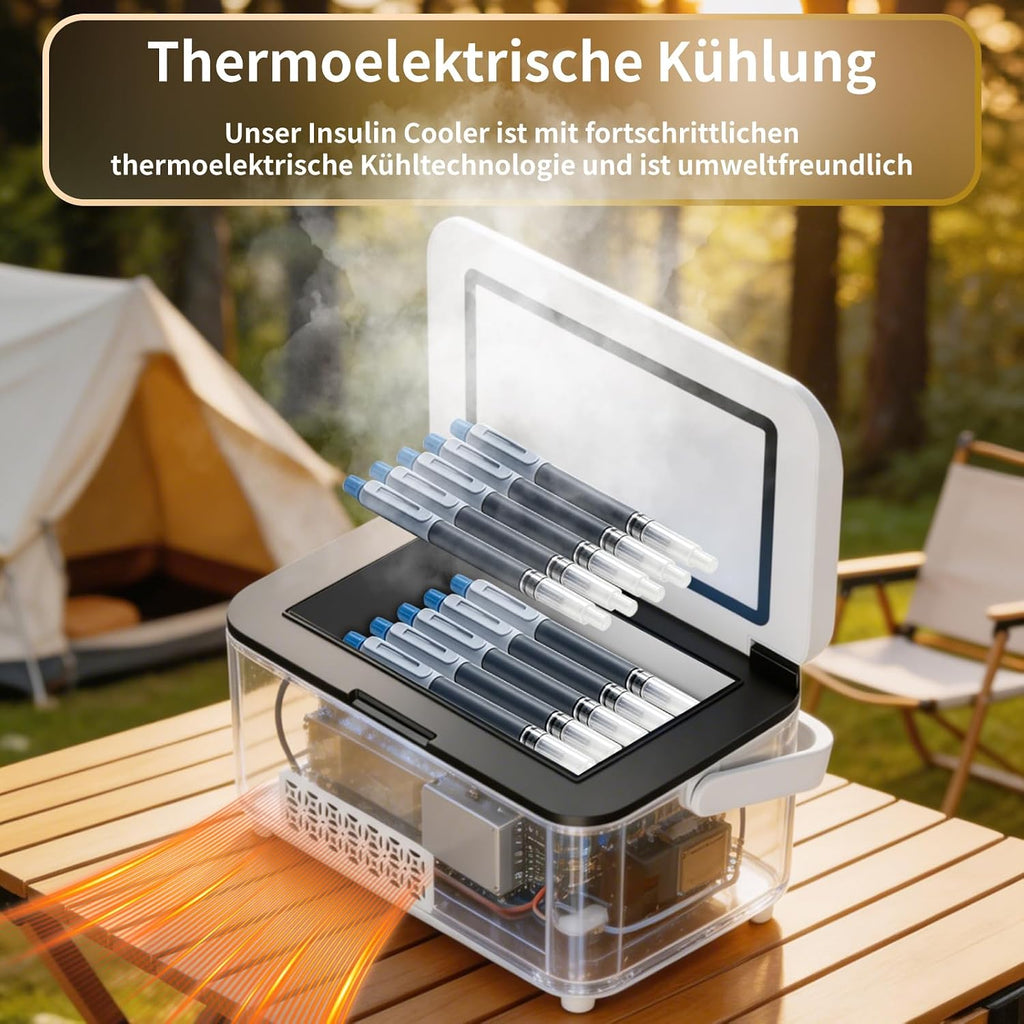Insulin Kuehlbox elektrisch °C mit LCD Temperaturanzeige 13600mAh Akku