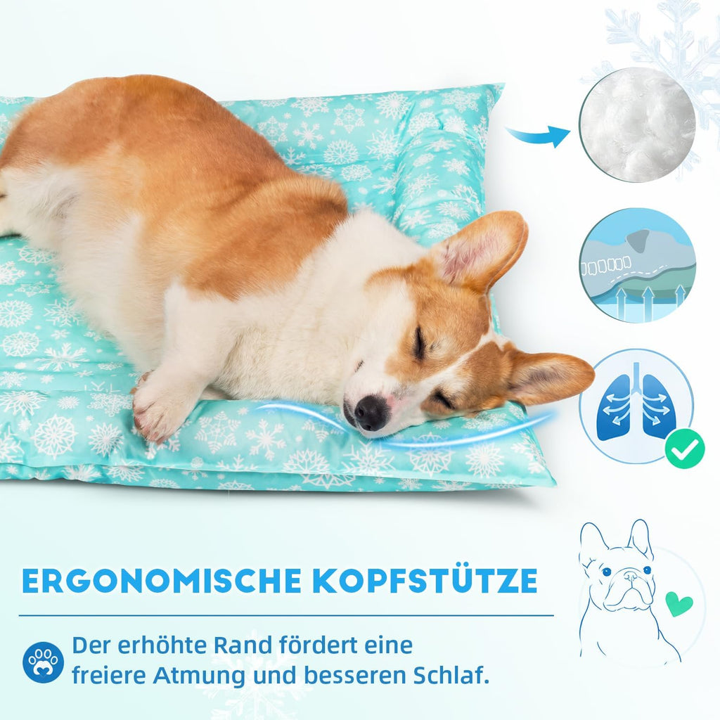 Pawtasy Kuehlmatte fuer Hunde mit erhoehtem Rand in verschiedenen Groessen