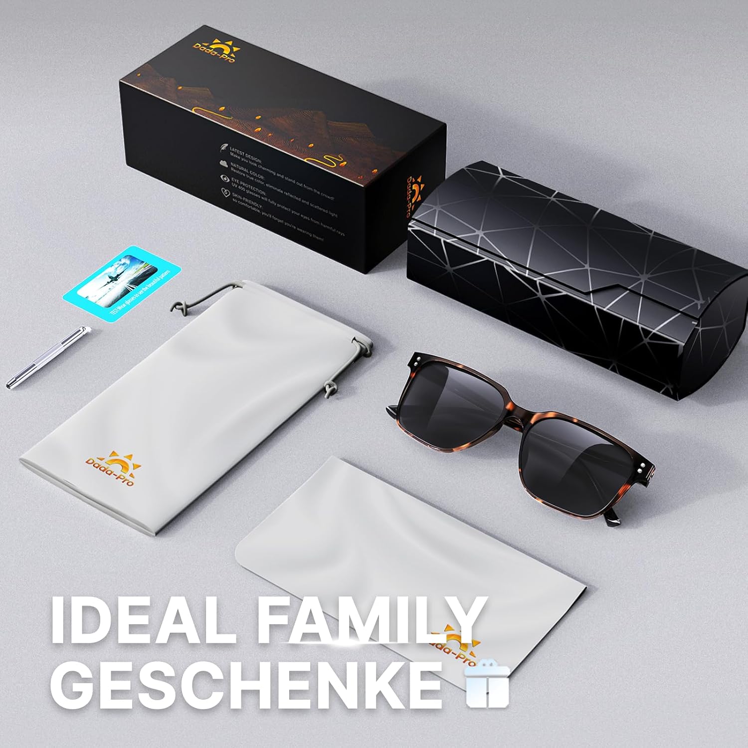 DADA-PRO Sonnenbrille polarisiert Herren Damen Retro verspiegelt UV400 Schutz