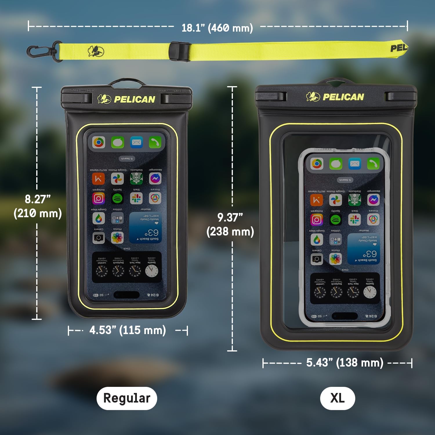 Pelican wasserdichte Handyhuelle IP68 schwimmend fuer iPhone 15/14/13 Pro Max