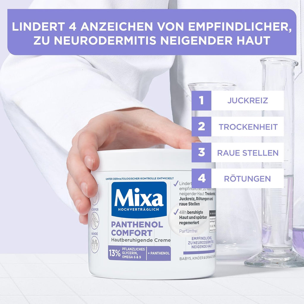 Mixa Panthenol Comfort Creme 400 ml fuer trockene, empfindliche Haut