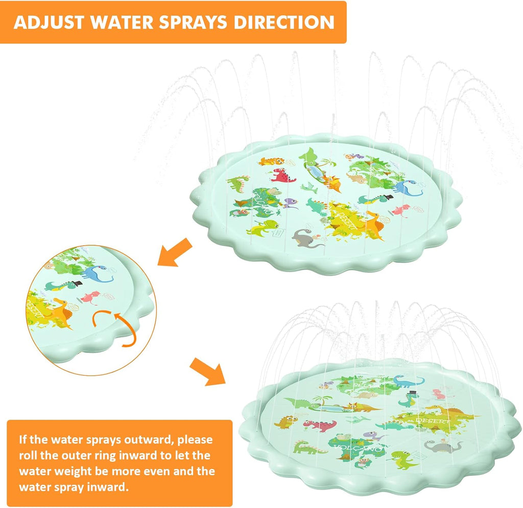 Peradix Wasserspielmatte 200 cm Sprinkler Splash Pad verstellbar rutschfest