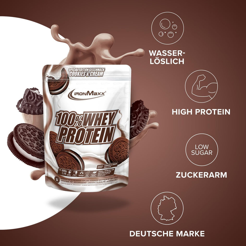 Ironmaxx 100% Whey Protein Pulver Schokolade, verschiedene Sorten