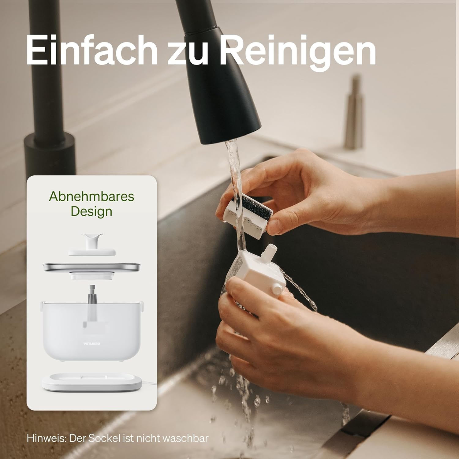 PETLIBRO Dockstream 2,5L Katzenbrunnen Edelstahl kabellose Pumpe 23dB 2 Modi