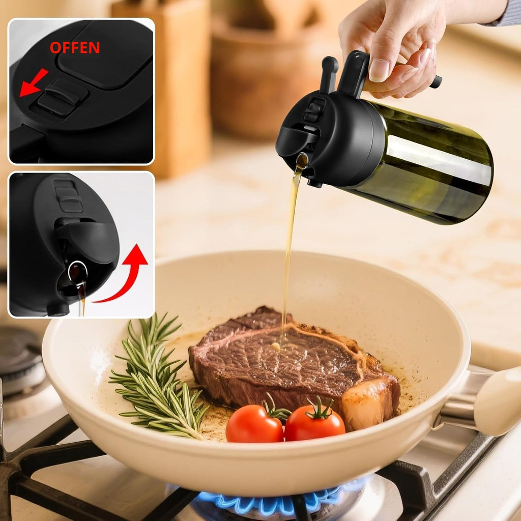 Olivenoelspender Glas oelsprueher lichtdicht fuer Kueche BBQ