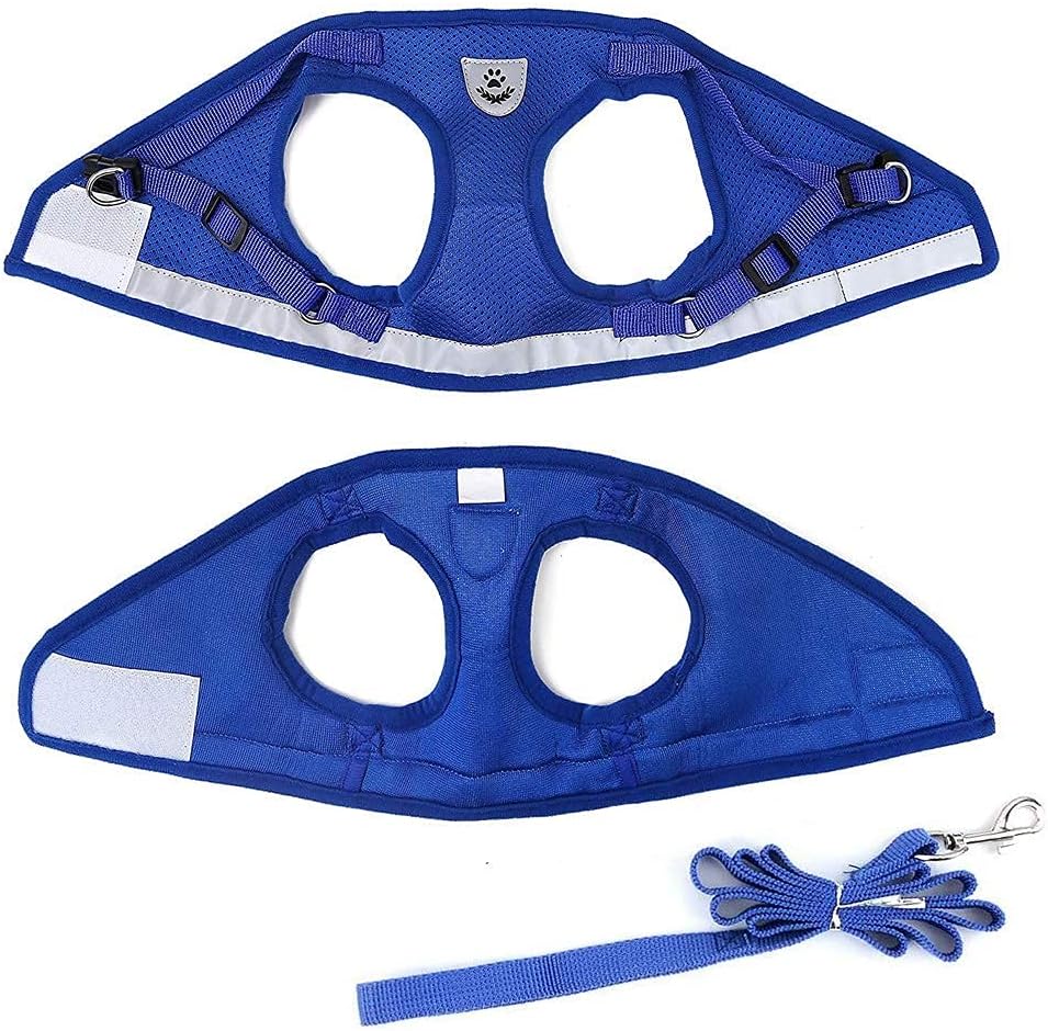FEimaX Katzengeschirr Mesh verstellbar 25cm-40cm mit Leine reflektierend