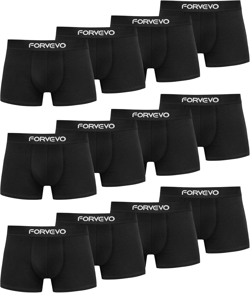 FORVEVO Boxershorts Herren 12er Pack Baumwolle atmungsaktiv S-4XL