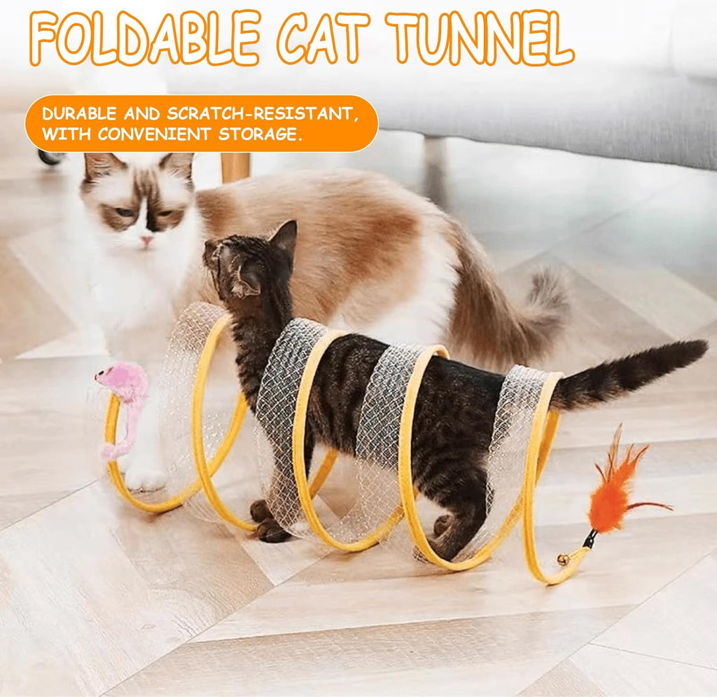 Katzentunnel Spiral Spieltunnel für Katze und Kleintiere Kaninchen