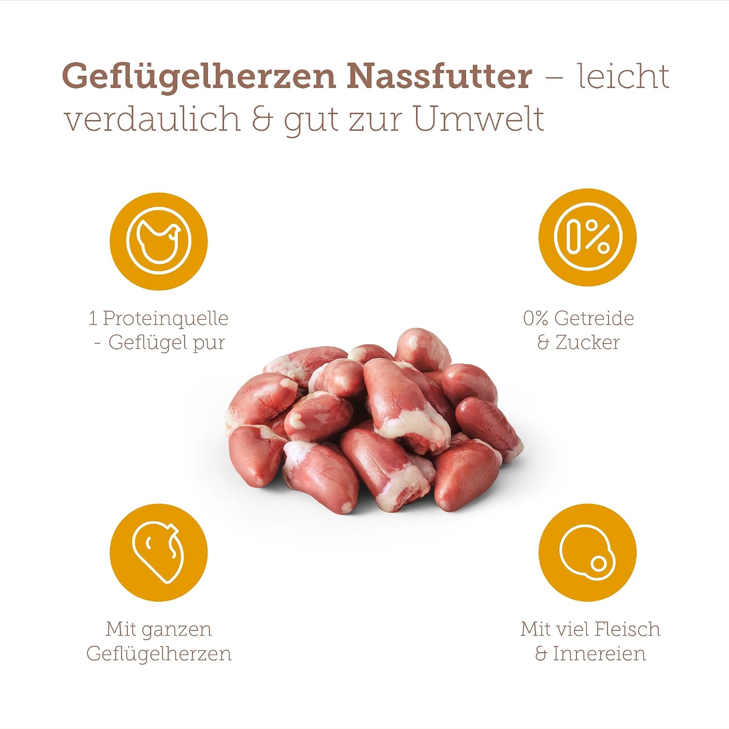 MERA Pure Sensitive Gefluegelherzen 6x400g Nassfutter getreidefrei Single Protein