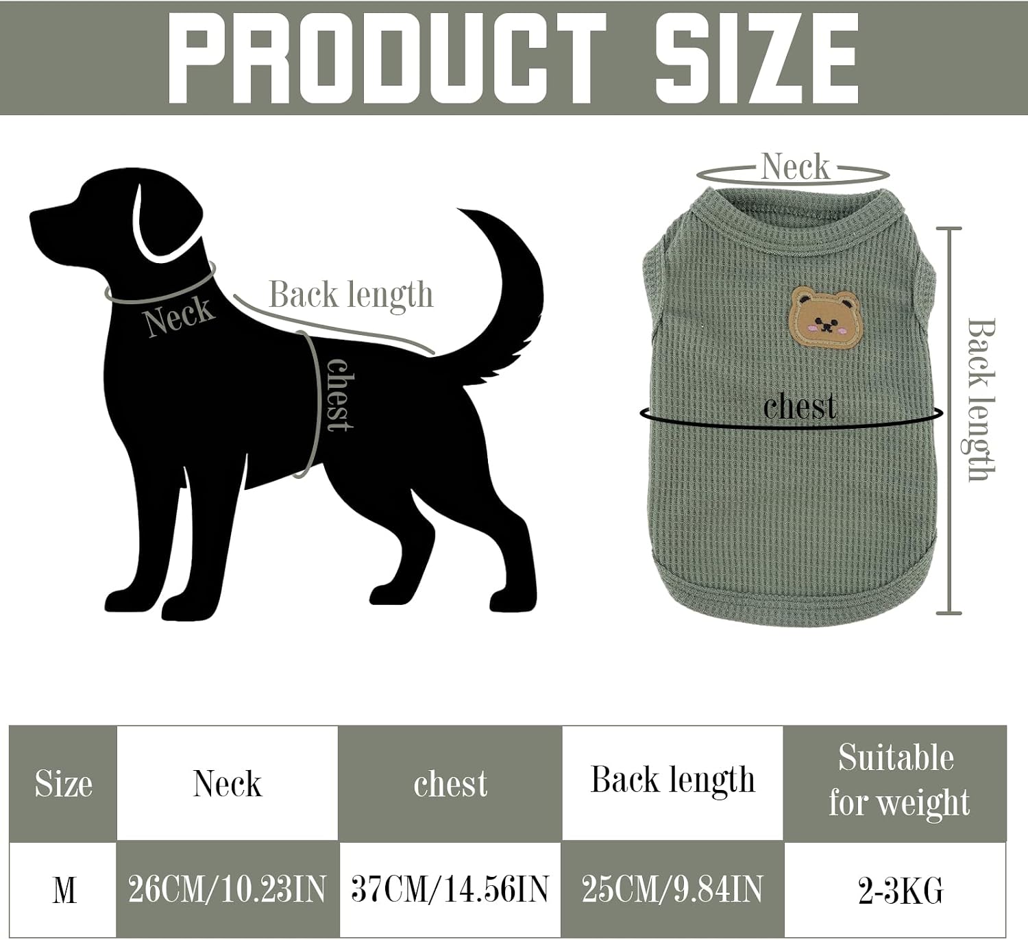 Hundekleidung Hundeweste Tank Top atmungsaktiv leicht OP-Body Chihuahua M Gruen