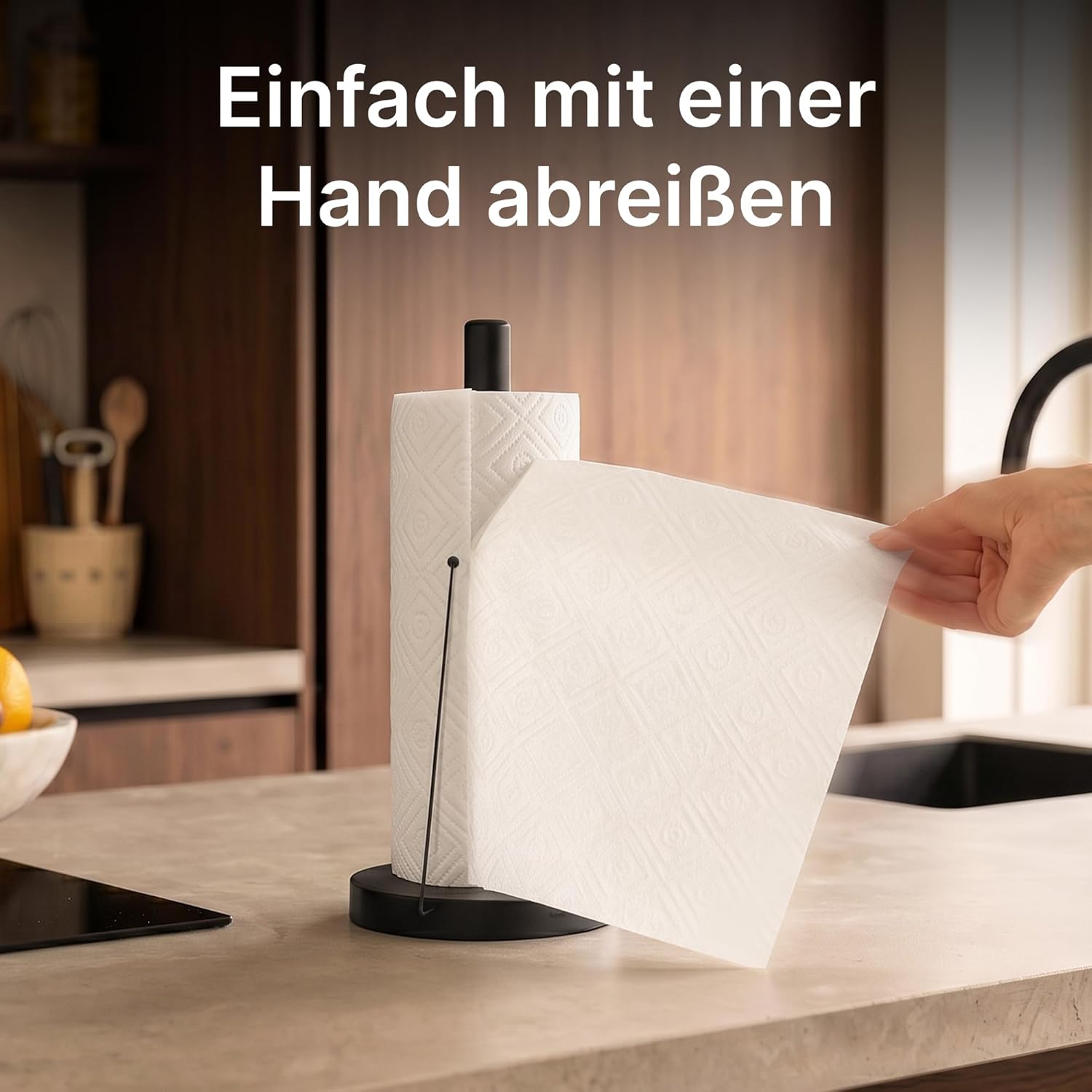 Minismus Kuechenrollenhalter stehend mit Anti-Roll Arm Papierrollenhalter