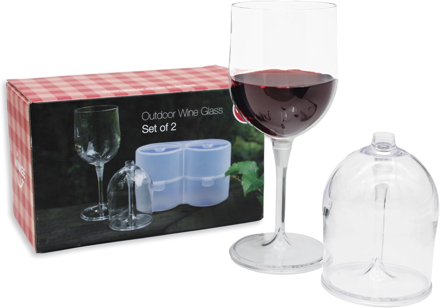 Winkee 2er Set Weinglaeser To Go BPA-frei Camping Glas Ersatz