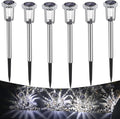 LED Solarleuchten Garten 6er Set warmweiss wasserdicht 4,5cm-7,9cm