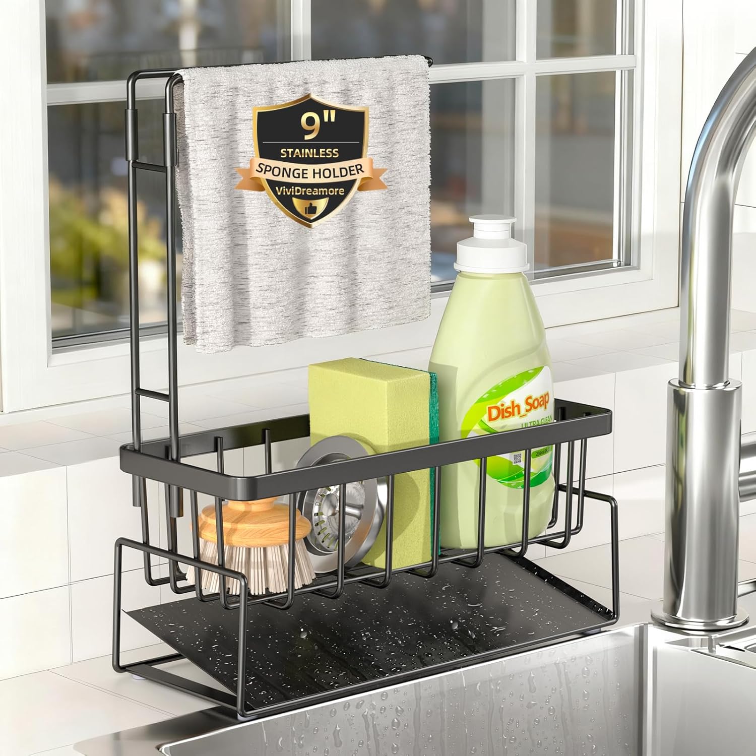 Edelstahl Spuelbecken Organizer Schwamm- und Spueltuchhalter Kueche