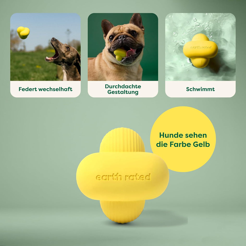Earth Rated Hundeball S-L - Naturgummi Apportierball klein gelb verschiedene Groe