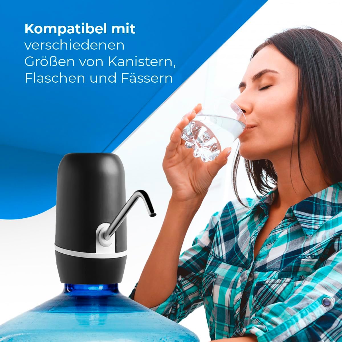 NK automatischer Wasserspender USB Edelstahl BPA-frei fuer 1.5-18.9L Flaschen