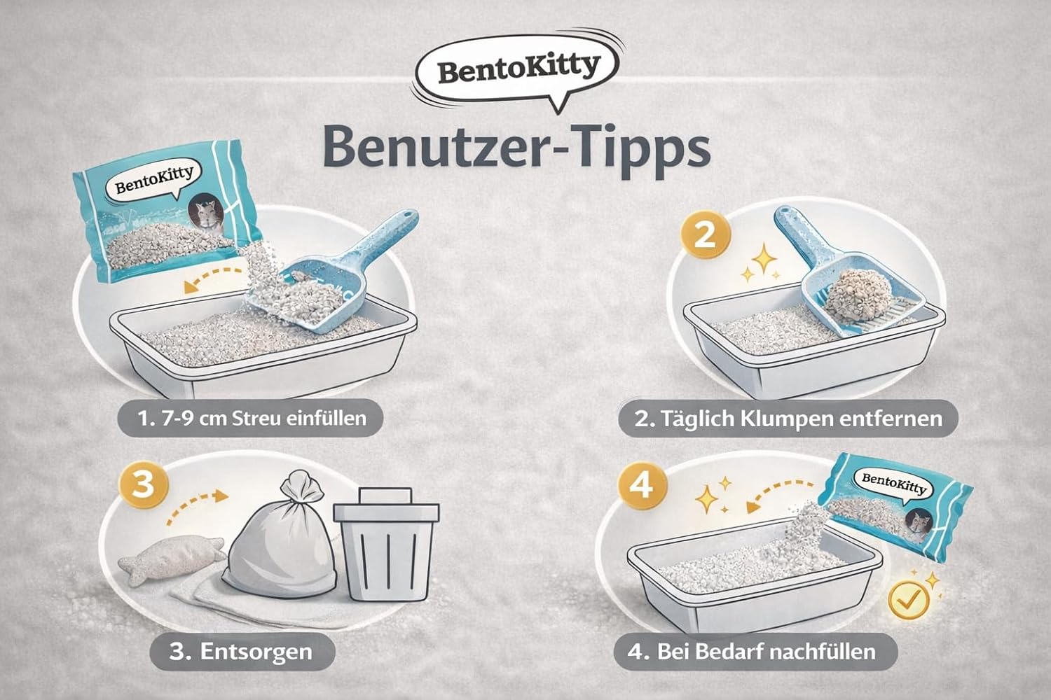 Katzenstreu klumpend 10 l mit Babypuderduft - verschiedene Sorten