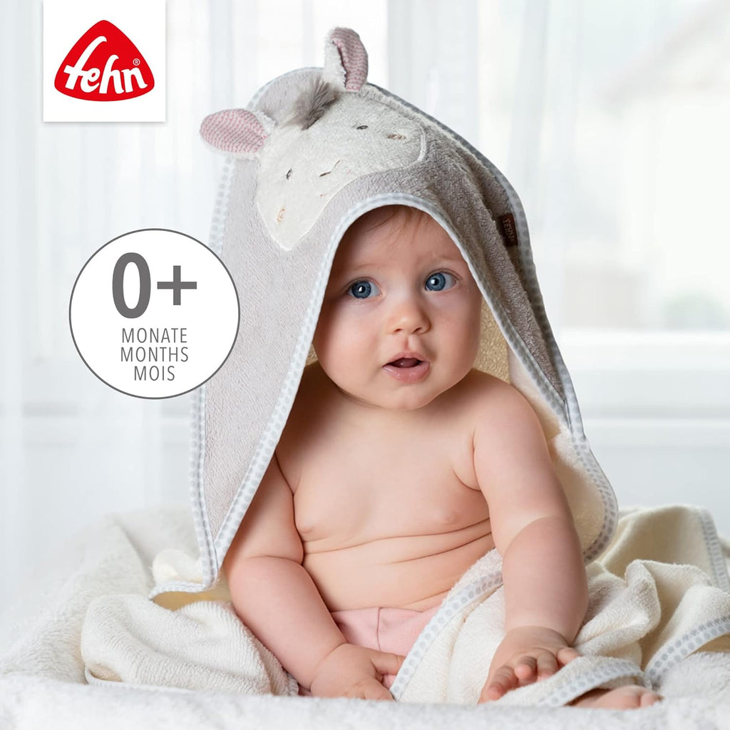 Kapuzenhandtuch Baby Lama 90x90 cm Kuscheliges Badetuch fuer Neugeborene