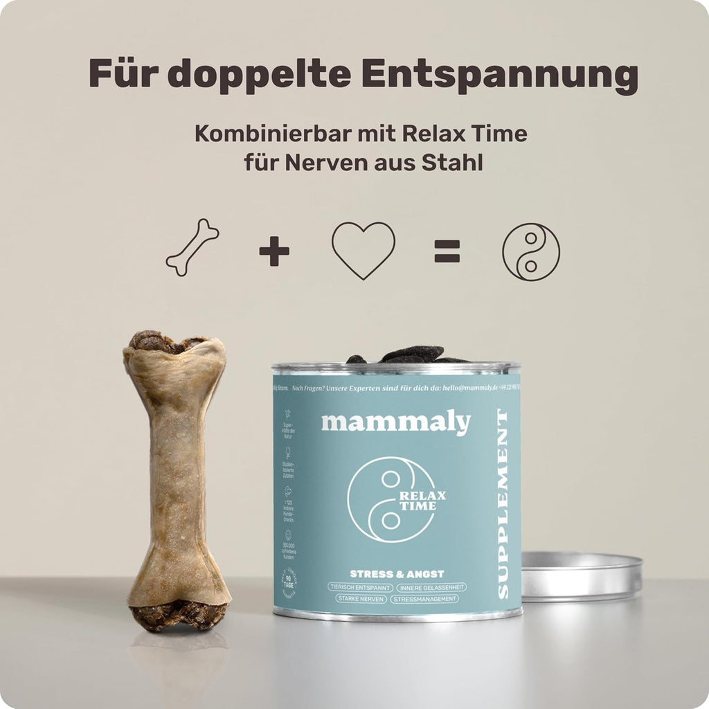 Mammaly Relax Bone Kauknochen 12 cm Rinderhaut Kamille Lavendel